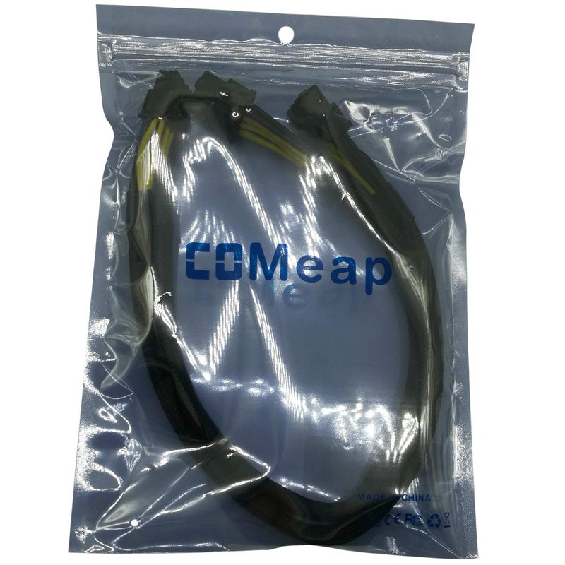 COMeap GPU Power Cable for Dell PowerEdge R720 720XD R730, CPU 8 Pin Male to Dual 8 Pin(6+2) Male PCIe Power Adapter for NVIDIA Tesla GPU J30DG 15-inch(38cm) - Image 5